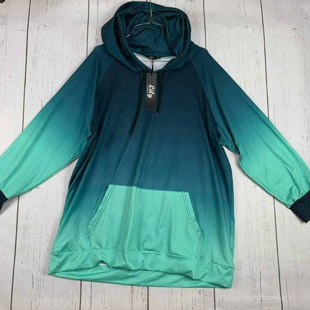 Lily 2XL Pullover‎ Hoodie Jacket Stretchable Green New Mens